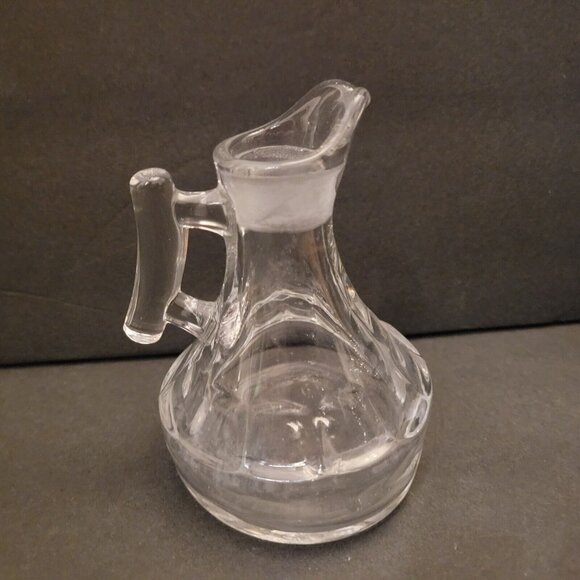 Vintage Clear Glass Cruet with no stopper small vinegar pitcher Hand Blown - Picture 2 of 4